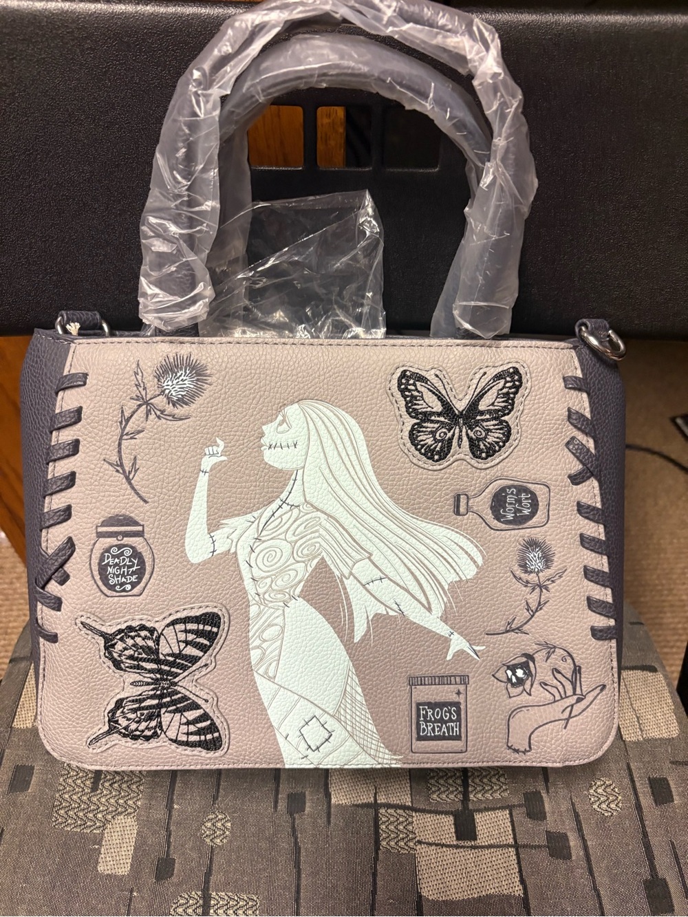 Loungefly Gray & Black NBC Sally Top-Handle Satchel